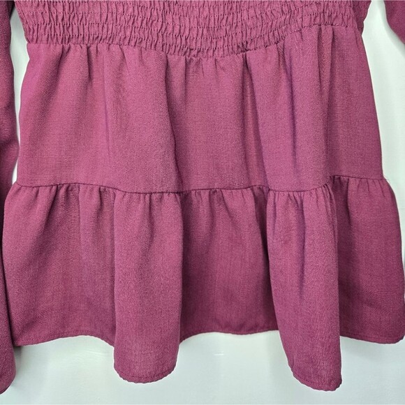 Paper Crane Cottagecore Tiered Top Smocked Chest Coquette Babydoll Blouse Size M - Picture 6 of 8